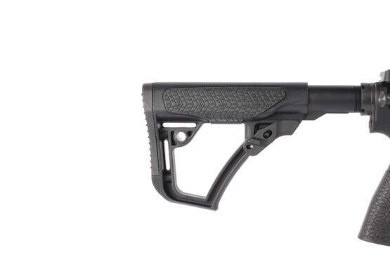 The Daniel Defense MK18 RIS II SBR features a black polymer carbine stock